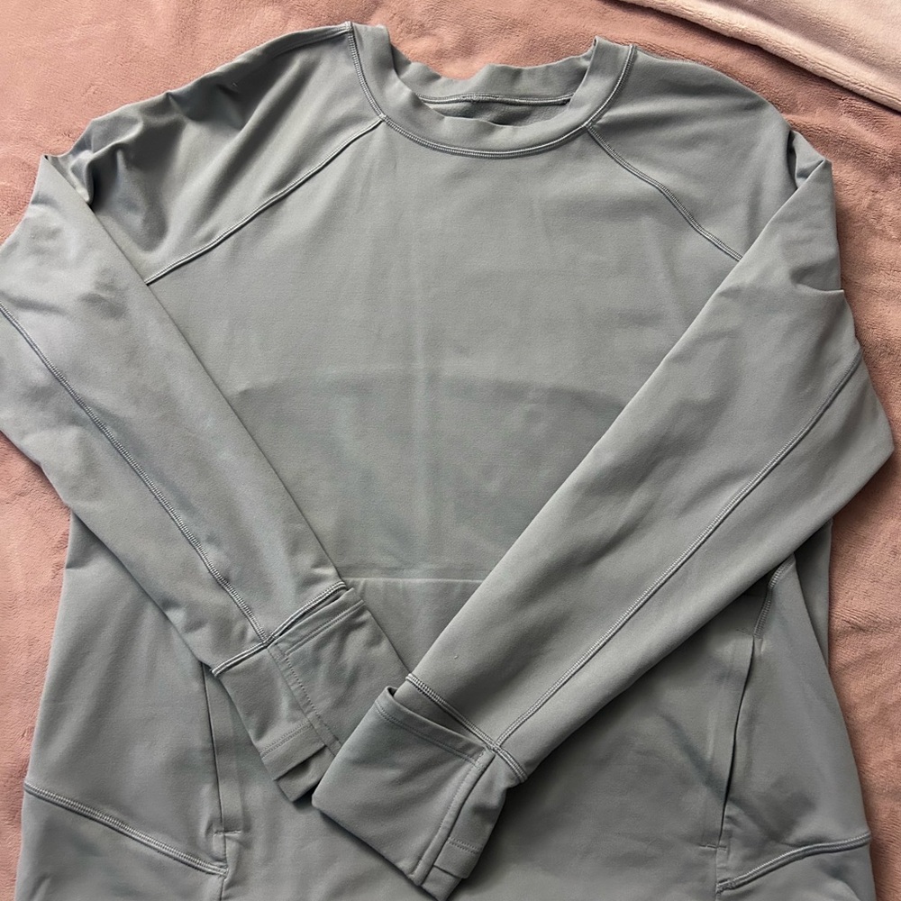 Women Lululemon It's Rulu Classic-Fit Crew Fleece Rhino Grey Size 10